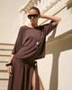 4th & Reckless 4th & Reckless fine knit dropped shoulder beach T-shirt in chocolate - part of a set-Brown - 4
