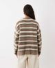 4th & Reckless 4th & Reckless fluffy knit sweater in brown & cream stripe-Neutral - 4