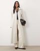 4th & Reckless 4th & Reckless funnel buckle neck detail button through midi trench coat in cream-White - 1