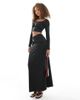 4th & Reckless 4th & Reckless gathered gold tone hardware detail maxi skirt in black - part of a set - 1
