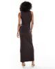 4th & Reckless 4th & Reckless gold hardware belt detail sleeveless maxi dress in chocolate-Brown - 4