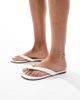 4th & Reckless 4th & Reckless gold shell embellished faux leather flip flops in cream-White - 2