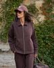4th & Reckless 4th & Reckless heavyweight cotton collared zip up bomber sweat jacket in chocolate - part of a set-Brown - 1