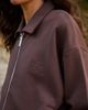 4th & Reckless 4th & Reckless heavyweight cotton collared zip up bomber sweat jacket in chocolate - part of a set-Brown - 3