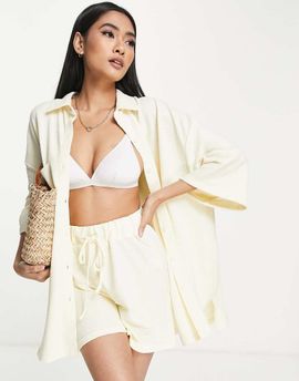4th & Reckless 4th & Reckless Jane beach short in cream - part of a set-White