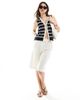 4th & Reckless 4th & Reckless knit contrast edge button detail vest in black stripe-Multi - 4