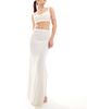 4th & Reckless 4th & Reckless knit ribbed fishtail maxi skirt in cream-White - 1