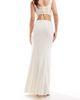 4th & Reckless 4th & Reckless knit ribbed fishtail maxi skirt in cream-White - 3