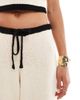 4th & Reckless 4th & Reckless knitted contrast beach pants in ecru - part of a set-White - 3