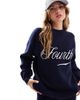 4th & Reckless 4th & Reckless knitted high neck embroidered logo sweater in navy - part of a set - 1