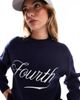 4th & Reckless 4th & Reckless knitted high neck embroidered logo sweater in navy - part of a set - 3