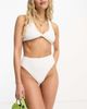 4th & Reckless 4th & Reckless kori high waisted bikini bottom in buttercream crinkle-White - 2