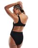 4th & Reckless 4th & Reckless one shoulder back cut out crinkle swimsuit in black - 3
