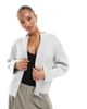 4th & Reckless 4th & Reckless premium high neck double zip knit bomber jacket in gray - 1