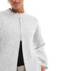 4th & Reckless 4th & Reckless premium high neck double zip knit bomber jacket in gray - 2