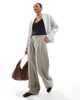 4th & Reckless 4th & Reckless premium high neck double zip knit bomber jacket in gray - 3