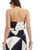 4th & Reckless 4th & Reckless satin bandeau scarf top in monochrome print - part of a set-Multi - 2