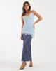 4th & Reckless 4th & Reckless satin column midaxi skirt in blue - 1