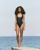 4th & Reckless 4th & Reckless scoop neck low back crinkle one-piece swimsuit in black - 4