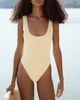 4th & Reckless 4th & Reckless scoop neck low back one-piece crinkle swimsuit in yellow - 2