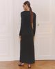 4th & Reckless 4th & Reckless slinky long sleeve gold-tone hardware detailing cut out maxi dress in black-White - 3