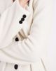 4th & Reckless 4th & Reckless structured shoulder pad detail cinched waist wool look blazer in cream-White - 3