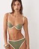 4th & Reckless 4th & Reckless underwire contrast binding bikini top in olive - part of a set-Green - 2