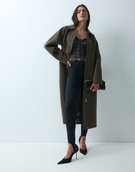 4th & Reckless 4th & Reckless wool blend funnel neck cocoon sleeve maxi coat in chocolate-Brown