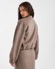 4th & Reckless 4th & Reckless wool blend soft tailored collarless balloon sleeve bomber jacket in mocha - part of a set-Brown - 2