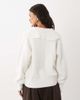 4th & Reckless 4th & Reckless wool feel fluffy knit foldover collar detail cardigan in cream-White - 4