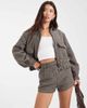 4th & Reckless 4th & Reckless wool feel pocket detail contrast collar balloon sleeve bomber jacket in brown herringbone check - part of a set - 1