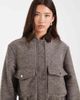 4th & Reckless 4th & Reckless wool feel pocket detail contrast collar balloon sleeve bomber jacket in brown herringbone check - part of a set - 4