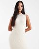 4th & Reckless 4th & Reckless wool feel soft knit high neck sleeveless maxi sweater dress in cream-White - 4