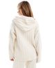 4th & Reckless 4th & Reckless wool mix cable knit longline hoodie in cream - part of a set-White - 3