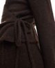 4th & Reckless 4th & Reckless wool mix fluffy knit tie side cardigan in chocolate - part of a set-Brown - 2