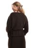 4th & Reckless 4th & Reckless wool mix fluffy knit tie side cardigan in chocolate - part of a set-Brown - 3