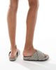 4th & Reckless 4th & Reckless woven crossover strap flat sandals in mono-Black - 4