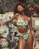 4th & Reckless 4th & Reckless X Amaka Hamelijnck michelle printed v front high leg bikini bottom in green - 1