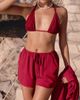 4th & Reckless 4th & Reckless x Luana Barron linen beach short in cherry red - part of a set - 3