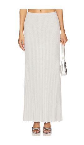 525 525 Spencer Lurex Pleated Maxi Skirt