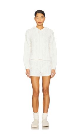 525 525 Sutton Chenille Cable Hoodie & Short Set