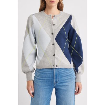 525 America 525 America Argyle Balloon Sleeve Cardigan