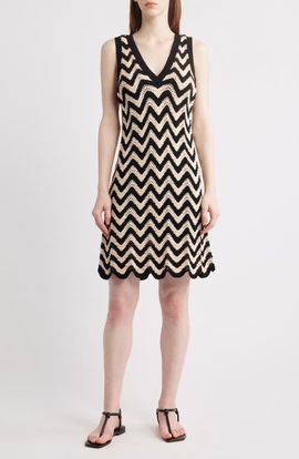 525 America 525 America Lauren Chevron Cotton Minidress