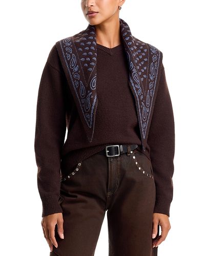 525 America 525 America Lennox High V Pullover with Removable Scarf