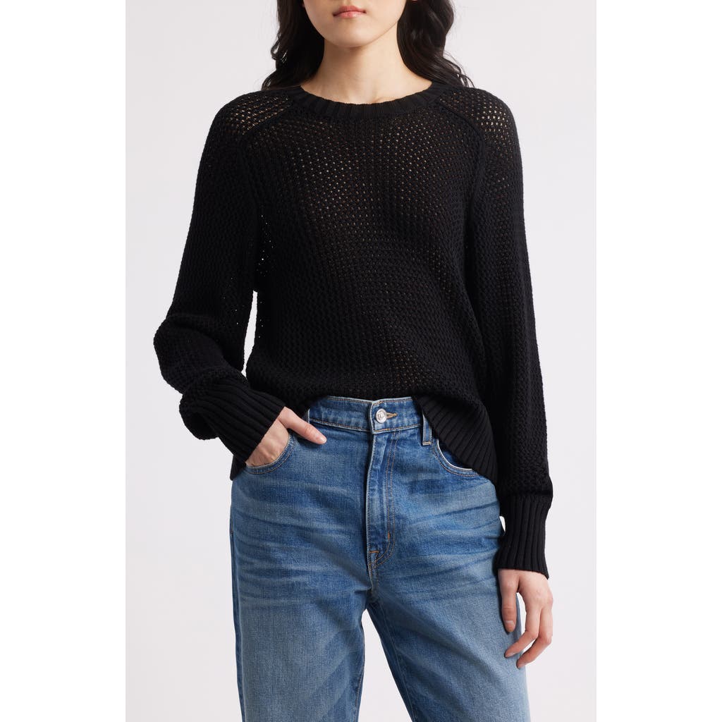 525 America 525 America Margot Openwork Cotton Mesh Sweater