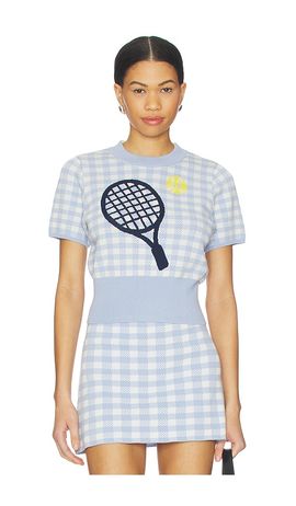 525 America 525 America Volley Graphic & Beaded Sweater Top