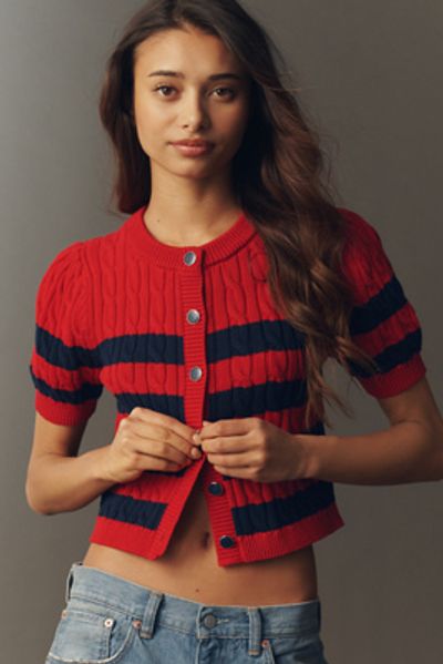 525 Tallulah 100% Cotton Puff-Sleeve Cardigan