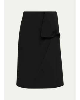 6397 Dog-Ear Wrap Knee-Length Skirt