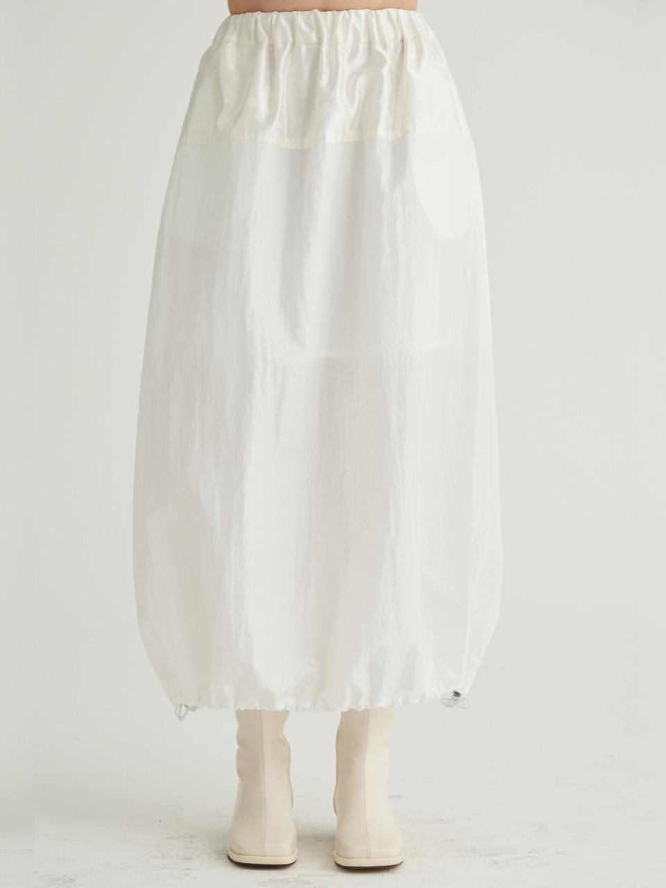 71to96 Balloon Fit Premium Nylon Hanbok Point Skirt [Beige]