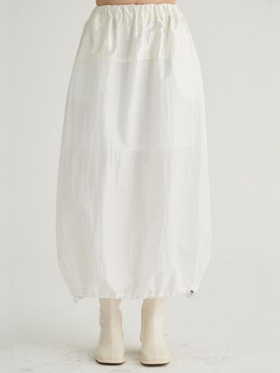 71to96 Balloon Fit Premium Nylon Hanbok Point Skirt [Beige]